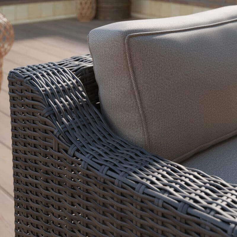 Detail of wicker on outdoor chair from Villa Outdoors