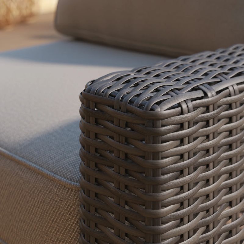 outdoor sectional wicker chair arm