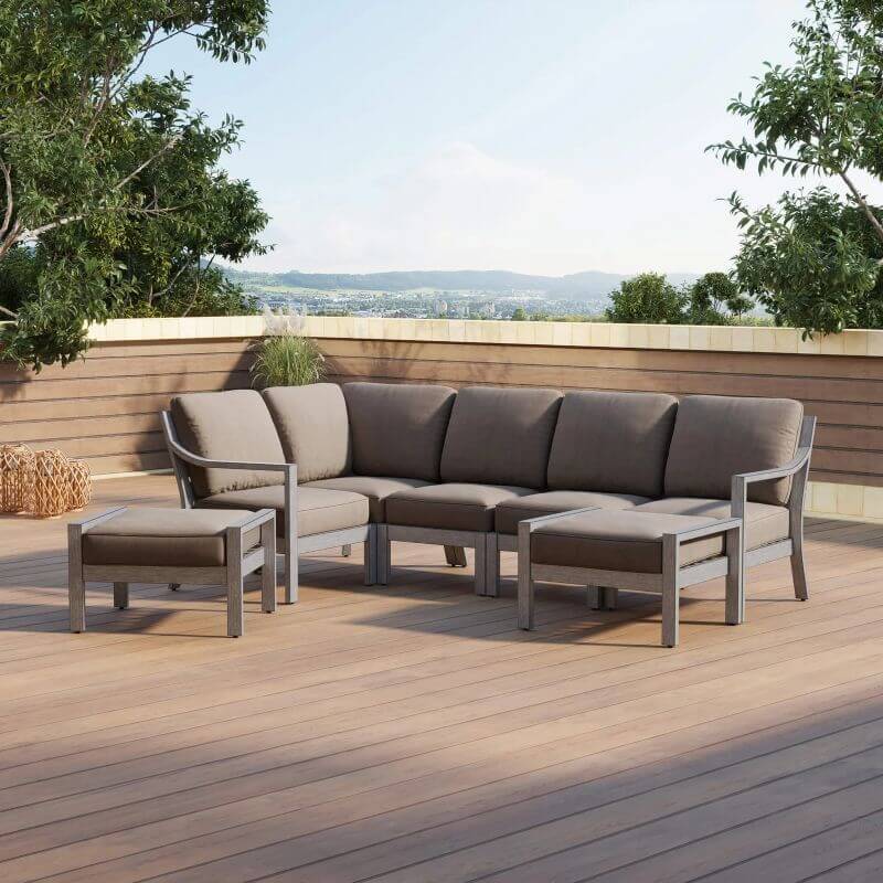 outdoor sofa sectional with chaise and ottoman
