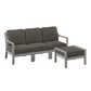 Parker Aluminum Outdoor Chaise Ottoman Sofa -3-4 Seat
