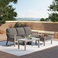 Parker Aluminum Outdoor Chaise Ottoman Sofa with Coffee Table -3-4 Seat