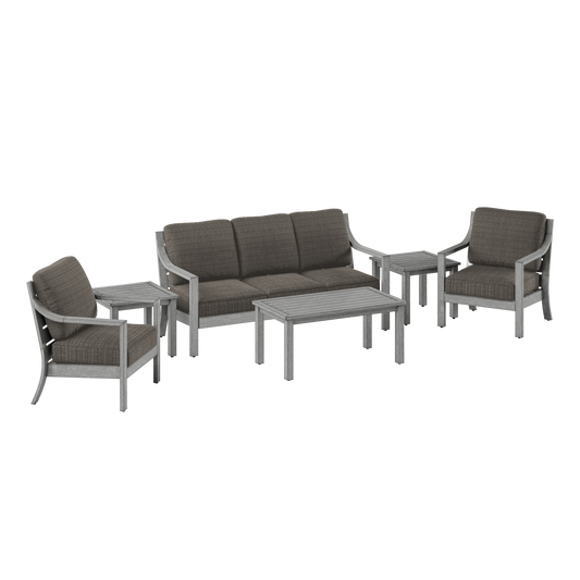Parker Aluminum Sofa Set with Accent Tables -5 Seat