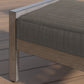 Parker Aluminum Outdoor Double Chaise Sectional with Faux Stone Fire Pit -4 - 6 Seat