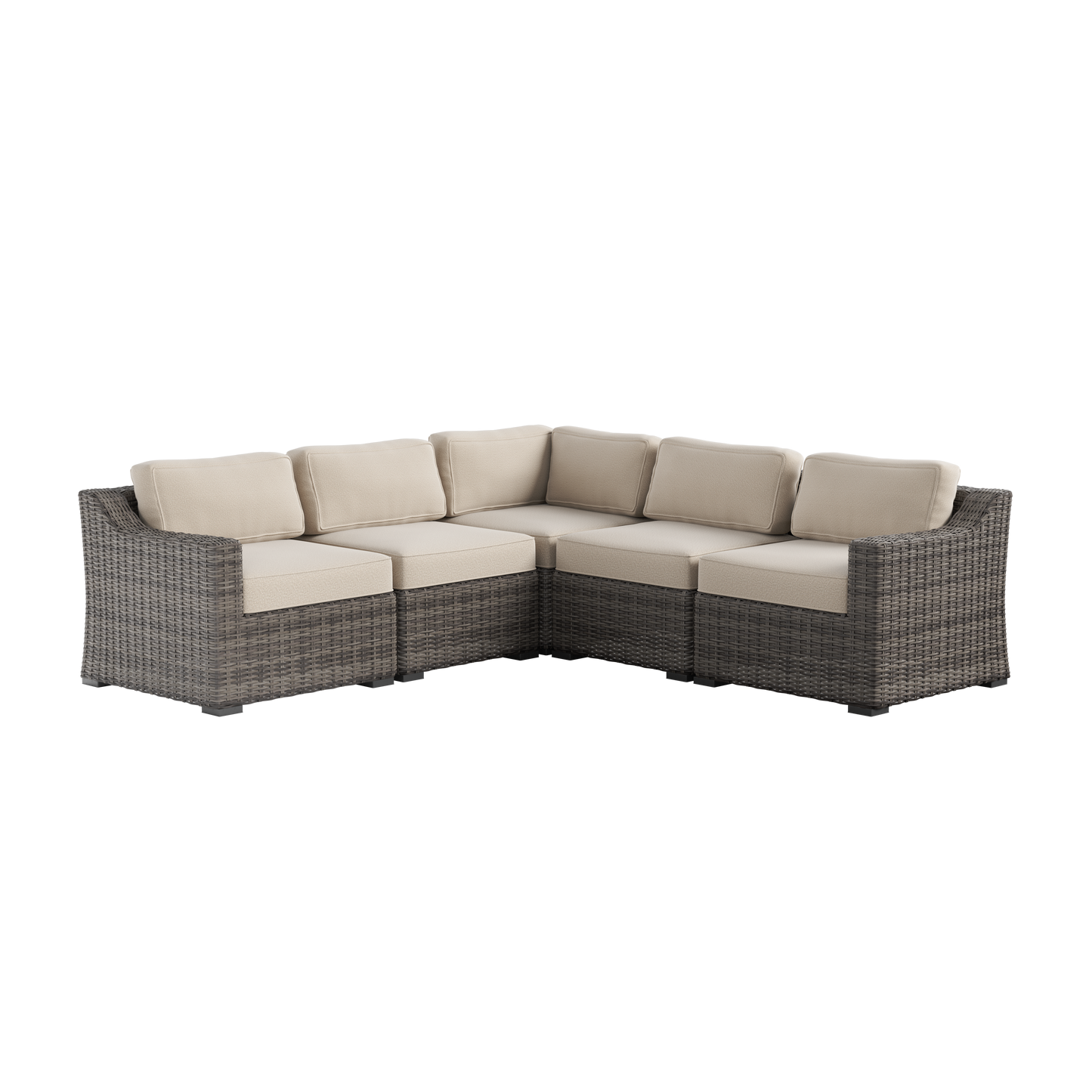 Bristol Wicker Outdoor L Sectional -5 Seat